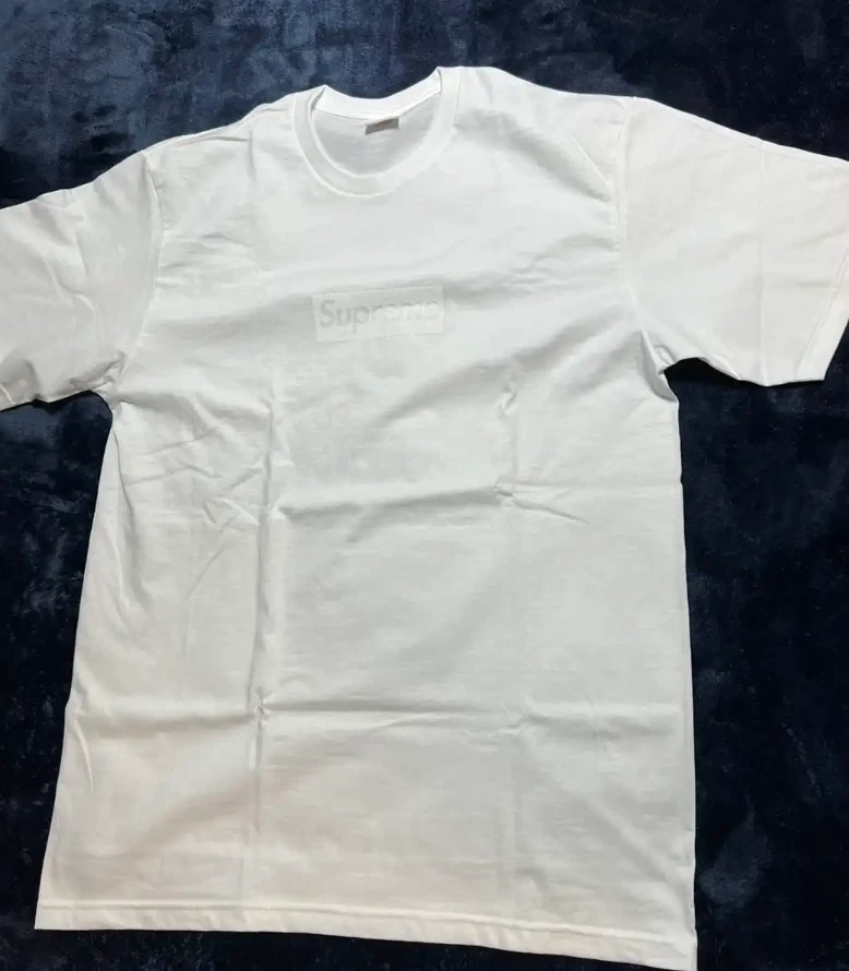 T shirt blanc Supreme Tonal Box logo large