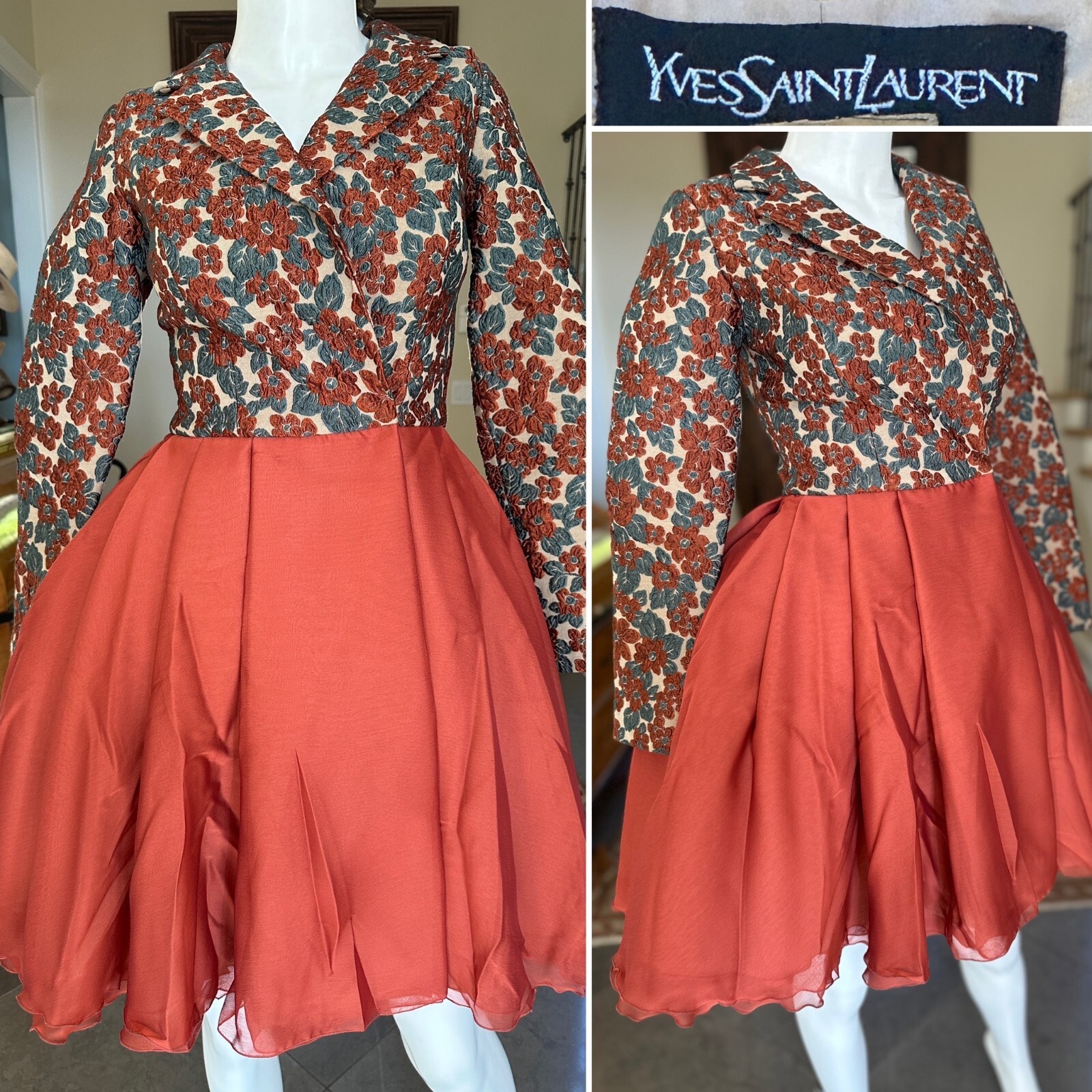 Abito avvolgente Yves Saint Laurent Haute Couture con gonna strutturata