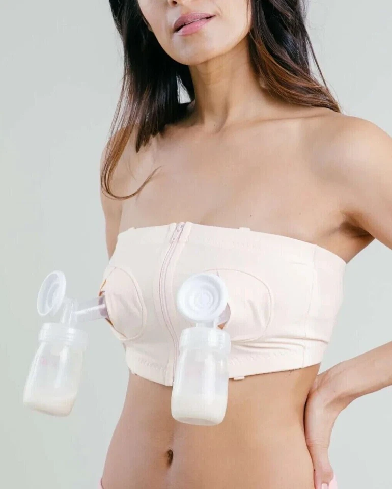 Размер L + простые пожелания D'lite груди насос бюстгальтер нейтральный розовый молнии спереди - Изображение 2 из 4