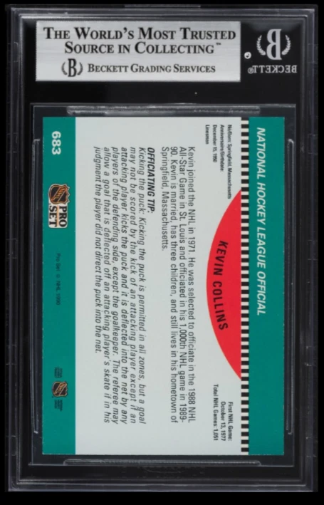 POP 1: Kevin Collins RC BGS 8.5+: 1990-91 Pro Set Rookie Card Gisto #683 - Image 2 of 3