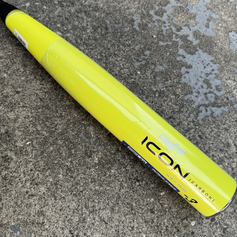 NUEVO 2024 Rawlings Icon Glowstick 34/31 (-3) Edición Limitada BBCOR Bate de Béisbol Foto 2 de 4