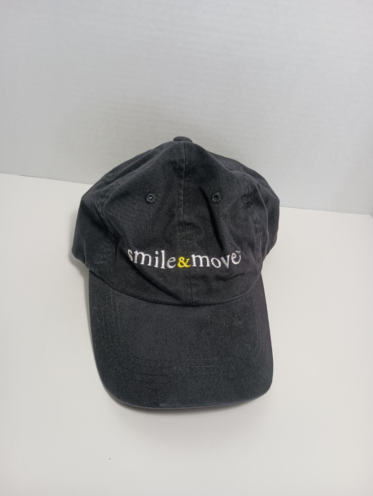 Smile&Move Hat Cap Strap Back Adjustable Trucker Black