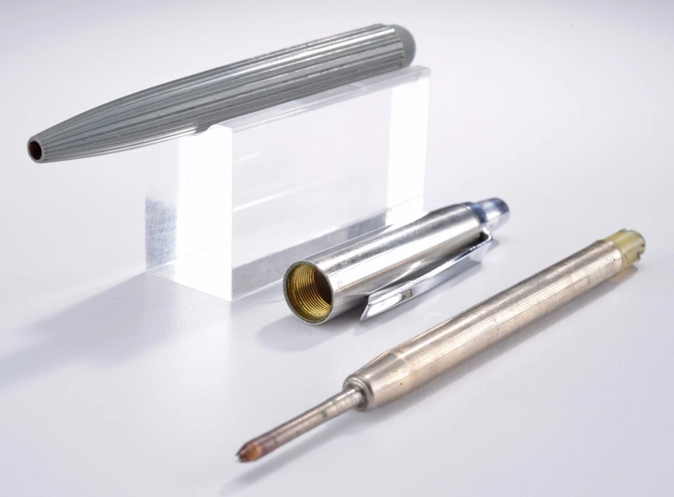 Vintage MCM Rare 1st Year Parker Jotter Pen Ribbed GRAY Nylon Barrel USA #19 - Image 3 of 4