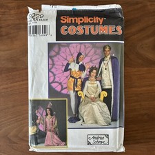 Simplicity 9229 Medieval Costumes Size AA XS-M Uncut Renaissance Ren Faire