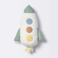 Cloud Island Rocket Plush Stuffed Soft Neutral Colors Plushie Pillow