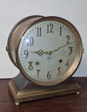 Rare Antique Seth Thomas "Solar" Bronze Desk / Mantel Clock Working 8 Day c.1905