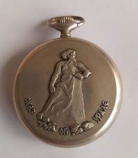 Orologio da tasca vintage sovietico Molnija Racconto degli Urali URSS - Funzionante e Servizio Req
