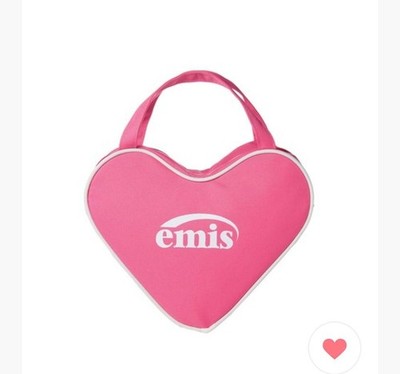 EMIS Heart Handbag Tote Bag Purse in Pink Synthetic Fiber NWOT