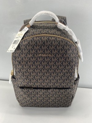 Michael Kors Sable Signature Logo Backpack- Brown/Acorn
