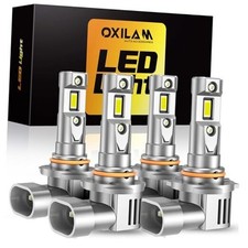 Upgraded 9005 9006 Bulbs Combo, 6500K Cool White Super Bright Fog 9005 9006