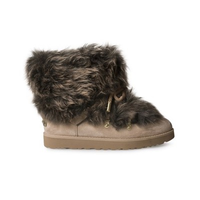 UGG CLASSIC POSH MINI BEACHWOOD SUEDE SHEEPSKIN WOMEN'S BOOTS SIZE US 8 NEW