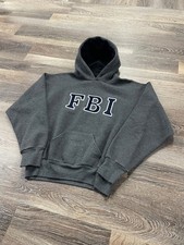 Vintage Heavyweight FBI Embroidered Hoodie 90s M