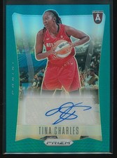 Tina Charles 2024 Panini Prizm WNBA Throwback Signatures Teal #TB-TC Auto /35