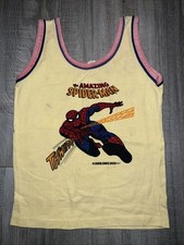 Vintage 1977 Marvel The Amazing Spider Man Tank Top Shirt Kids Sz 8-9