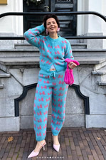 ZARA x Harry Lambert x Disney set completo cardigan e pantaloni fiocco intarsiato co ord S