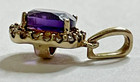 10kyg Halo Design Cushion Cut Amethyst Round Brilliant Cut Diamond Pendant 0.8G — photo 7