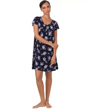 New Lauren Ralph Lauren Women's Flutter-Sleeve Floral Nightgown ~ Size Medium