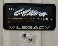 Subaru Legacy License Plate Frame Stainless Steel Glossy Black Ultra Series