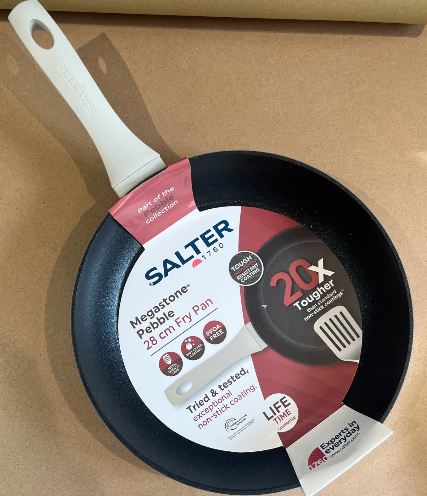 Salter (28cm) - 'MegaStone Pebble' Frying Pan | 20 x Tougher | BNIP
