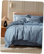Cotton Duvet Cover King - 100 King 104" x 90" 16 - Grey Blue No Comforter 