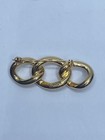 Christian Dior Yellow Gold Tone Rhinestone Interlocking Link Brooch COA 2" — photo 6