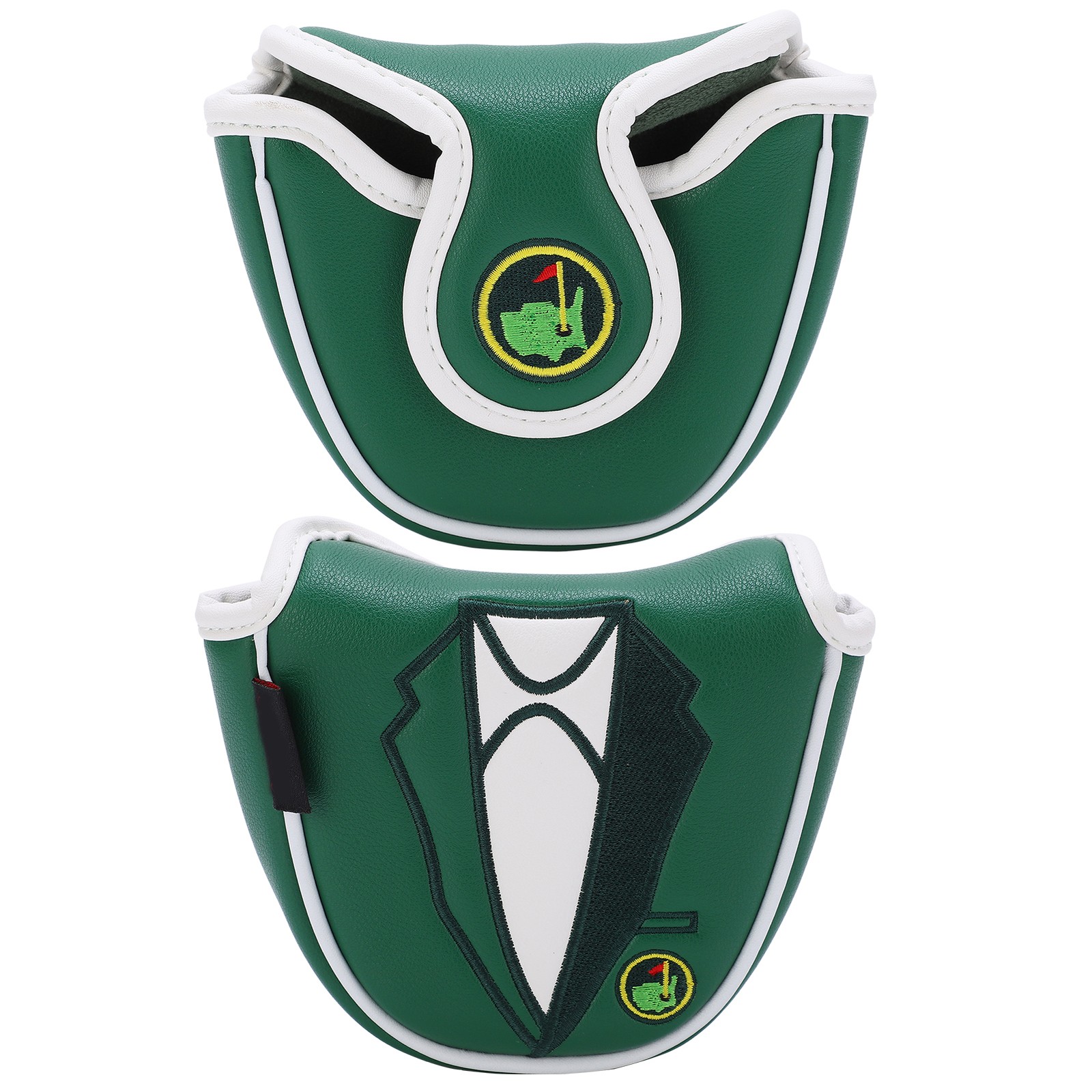 : Putter Cover Green Embroidered Cue Protection Cover Semicircle Putter