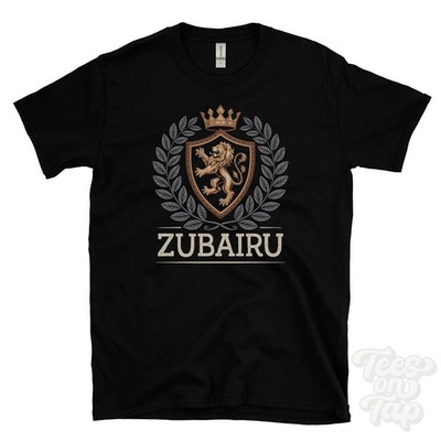 ZUBAIRU FANTASY COAT OF ARMS T-SHIRT novelty parody family name crest