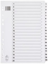 Whitebox A4 1-20 Mylar Index - White