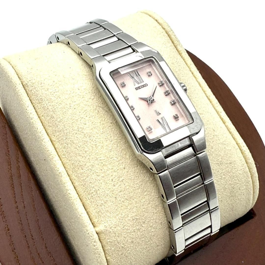 Seiko Lukia Rectangular Case Watch with Stone Ind… - image 4