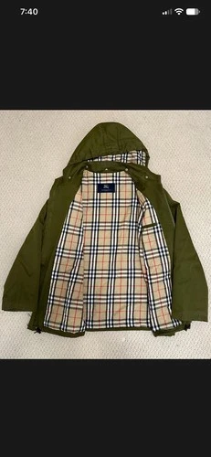 Burberry London Men's Jacket Very Beautiful Olive Green Hooded Coat Size XXL image 6