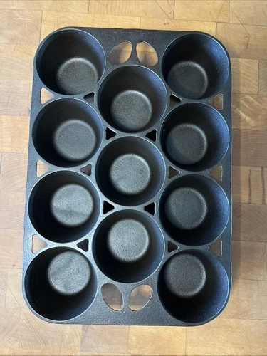 Griswold No. 10 (11 Cup) Cast Iron Muffin Pan 949, Erie PA, Restored