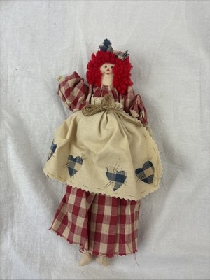 Vintage Raggedy Ann Cloth Folk Doll 10 