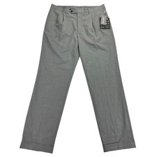 Michael Kors Mens Marina Pleated Solid Classic Fit Stretch Pants Gray 34x32