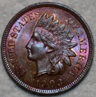 Uncirculated 1903 Indian Head Cent, Gorgeously Toned & Lightly Reflective.