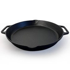 Cast Iron 14” diameter Paella Pan | Large skillet Frying Pan