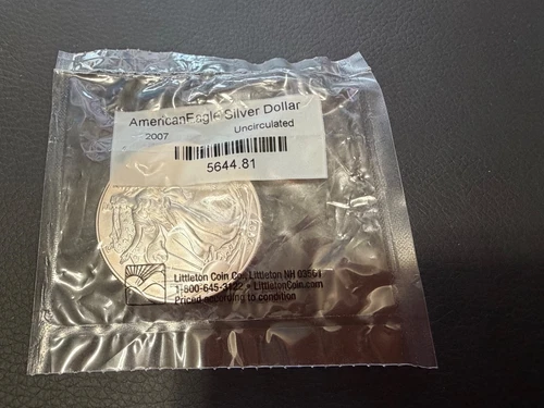 2007 $1 American Silver Eagle Dollars uncirculated in Littleton Packet