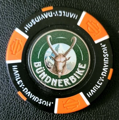 1 Orig.Harley-Davidson Pokerchip "Bündnerbike St.Gallen+Graubünden, Swisse" - Bild 1 von 2