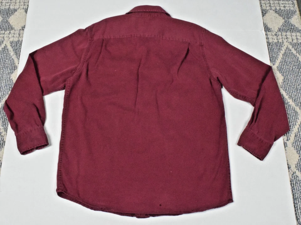 Camisa Wrangler Vintage Franela Cepillada Talla M Años 90 Y2K Borgoña 2 Bolsillos Abotonados Foto 2 de 4