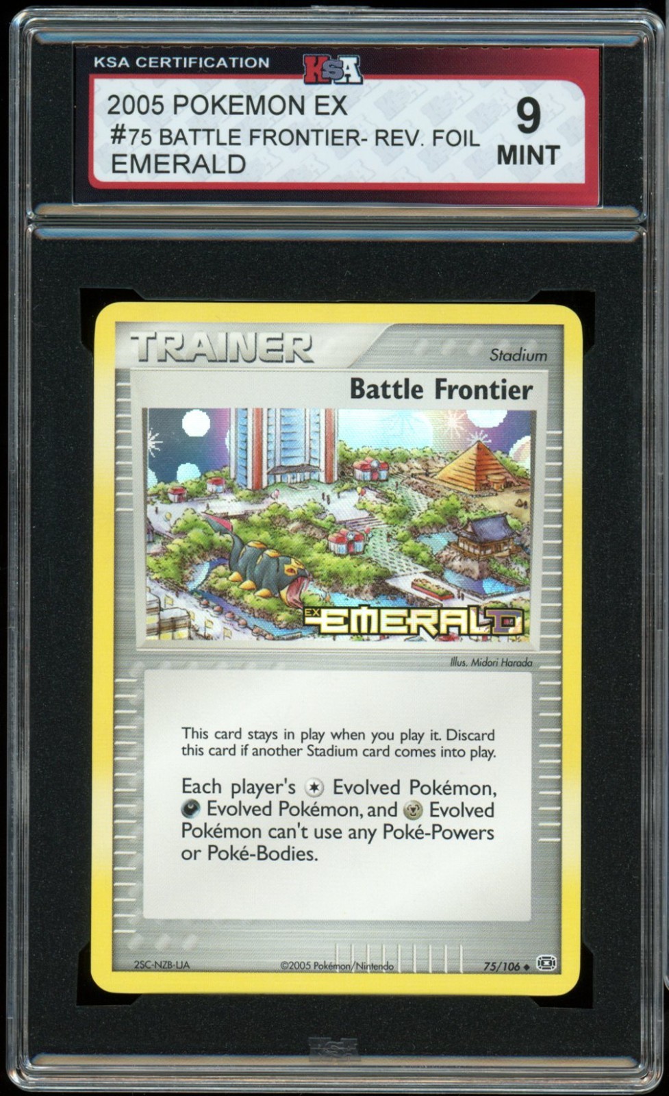 2005 Pokemon EX Emerald #75 Battle Frontier Reverse Holo KSA 9 Mint