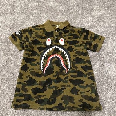 BAPE BIG SHARK POLO T-SHIRT 1ST CAMO Size xl | eBay