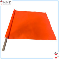 Bandiera segnaletica da moviere arancione per cantiere con manico in legno AV CE