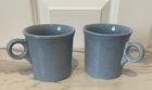 2 RARE Embossed Fiesta Fan Horizon Mug Retired Periwinkle Light Blue  READ