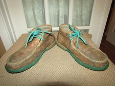 Twisted X Women  s Sz 7.5 M Boots/Shoes WDM0020 Leather Driving Mocs Chukka