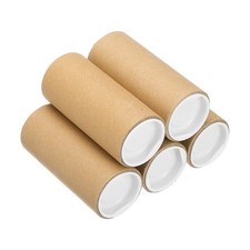 Mailing Tube, (4 x 1.6 Inch, Brown) (5 Set) Kraft Poster Packaging with Cap