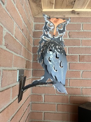 Metal Great Horned Owl Art 3D
