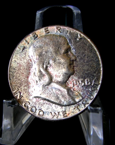1958 Blueberry Toned Franklin Half Dollar BU-MS+++ FBL 50c 90% Silver U.S Coin