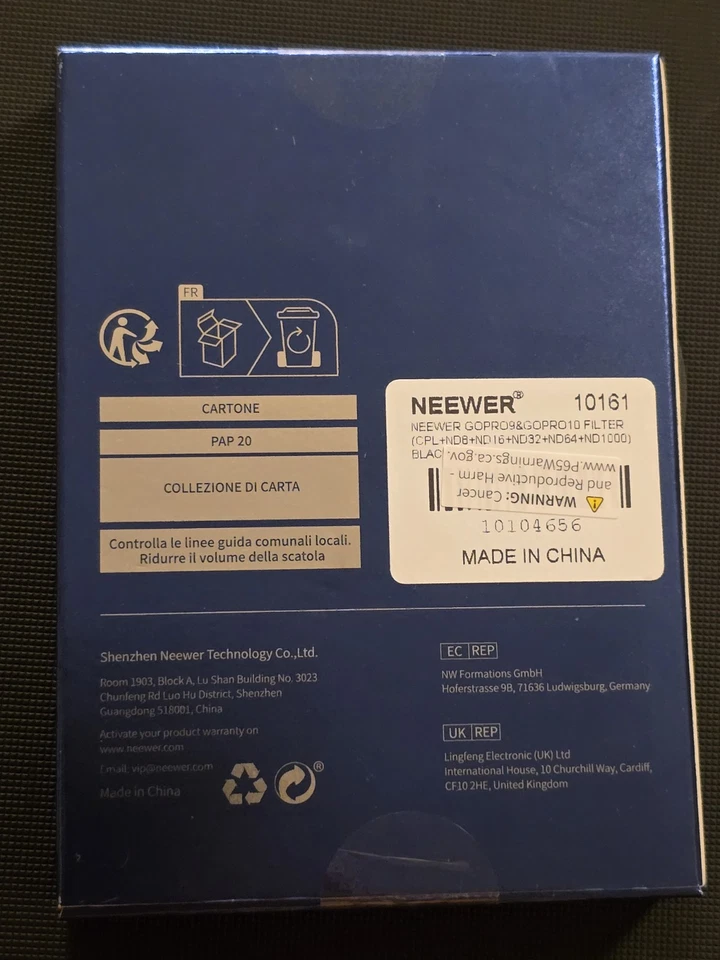 NEEWER FL-GP10 Paquete de 6 filtros ND/CPL para GoPro Hero 9-13 Foto 4 de 4
