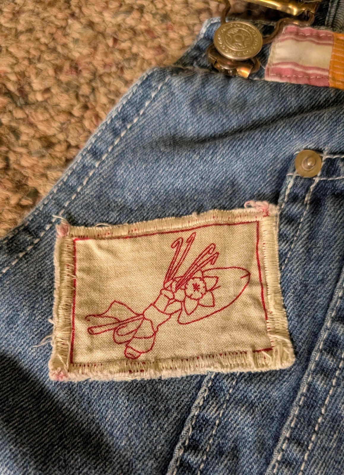 Upcycled, Boho, Patchwork, Plus Size, Denim Short… - image 3