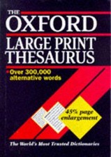 The Oxford Large Print Thesaurus Hardback Book The Cheap Fast Free Post