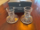 Vintage Waterford Crystal Blarney 3.75" Candlesticks Signed Pair